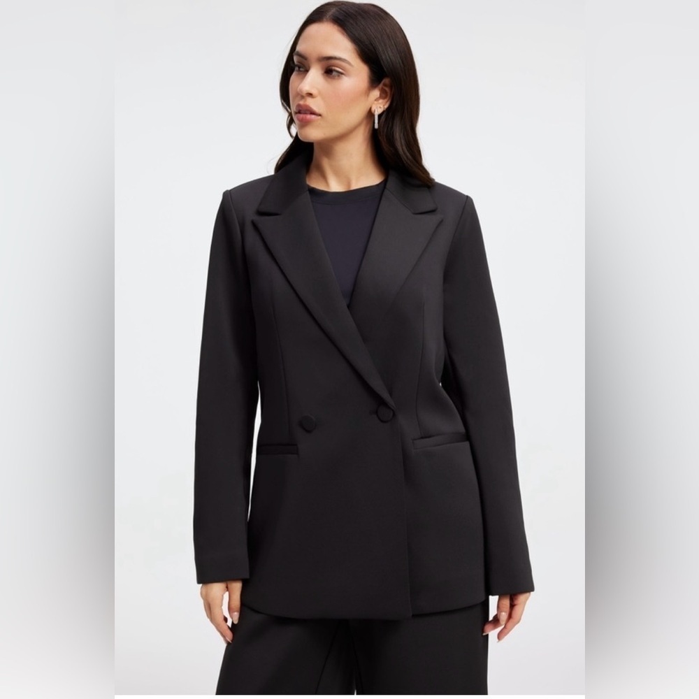 Good American Scuba Blazer 2.0 Black Neoprene Double Breasted Women’s 2XL NWT